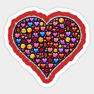 A Heart Full of Love Emojis Sticker